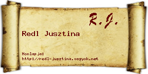 Redl Jusztina névjegykártya